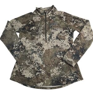 SME Bass Pro Shops Women's Hunting Quarter Zip Pullover Camo Strata Medium